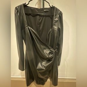 Faux leather zara dress